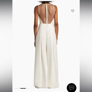 Amsale Bridal Crepe Wide Leg Jumpsuit
